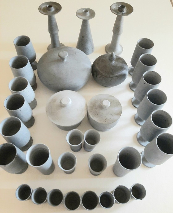 Image 1 of 37pcs.of handmade soapstone/teatite tableware made in Brazil