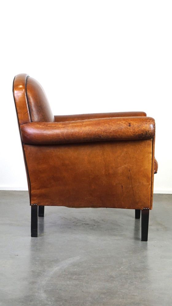 Image 1 of Vintage sheep leather armchair/ designer armchair