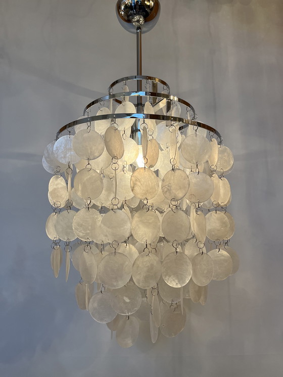 Image 1 of Capiz shell hanging lamp mother of pearl chandelier