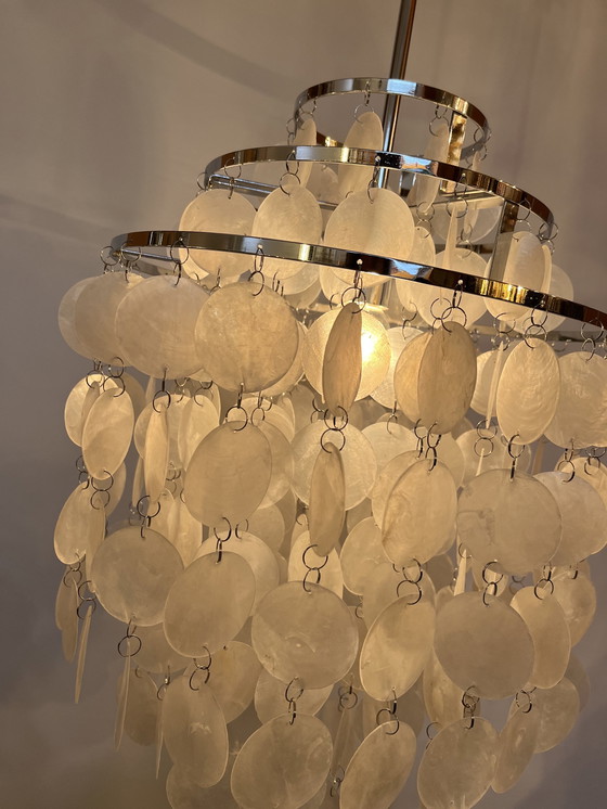 Image 1 of Capiz shell hanging lamp mother of pearl chandelier