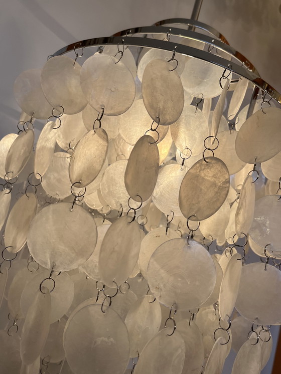 Image 1 of Capiz shell hanging lamp mother of pearl chandelier