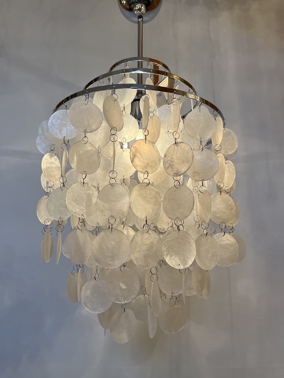 Image 1 of Capiz shell hanging lamp mother of pearl chandelier