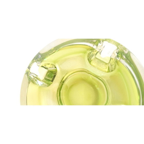Image 1 of Vintage ashtray in aniseed green crystal Val St Lambert, 1970