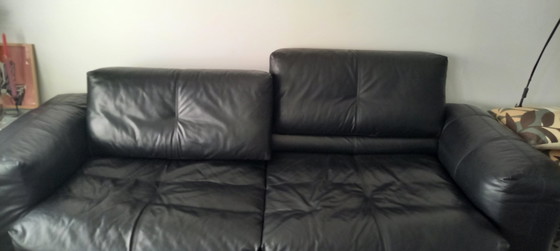 Image 1 of Boconcept Crunchy Black Leather Sofa