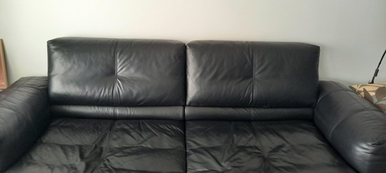 Image 1 of Boconcept Crunchy Black Leather Sofa