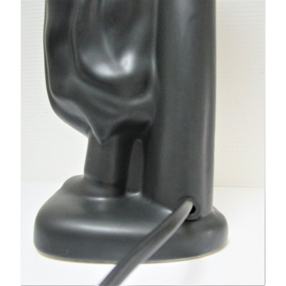 Image 1 of Lampada vintage in ceramica nera a forma di "uomo da strada", Paesi Bassi, anni '80