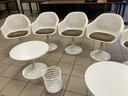 6x Tulip Chairs And 2 Tulip Tables