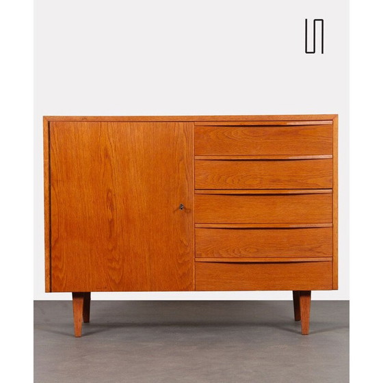 Image 1 of Vintage oak veneer chest of drawers by Drevozpracujici Podnik, Czechoslovakia 1960