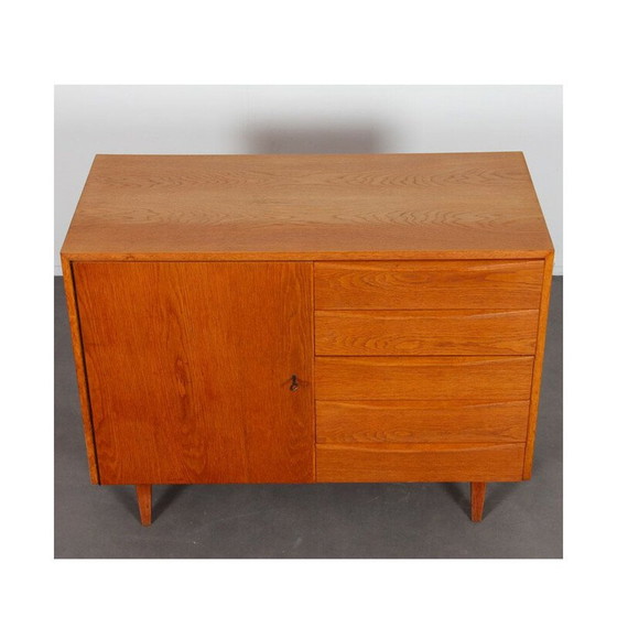 Image 1 of Vintage oak veneer chest of drawers by Drevozpracujici Podnik, Czechoslovakia 1960