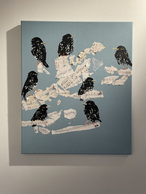 Image 1 of Painting of Starlings