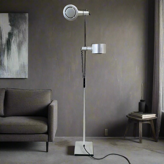 Image 1 of Qc Twin Spotlight Floor Lamp By Ronald Homes For Conelight Limited, United Kingdom 1970