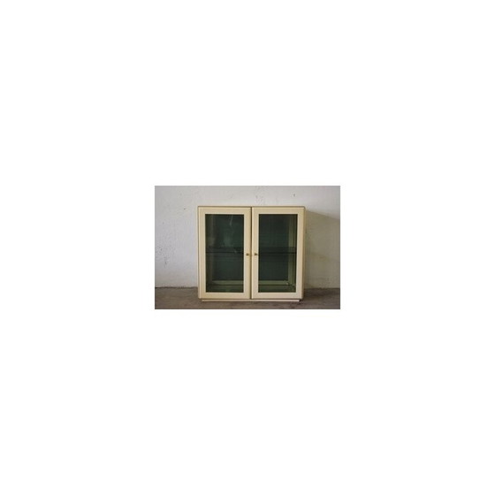 Image 1 of Vintage lacquered wood and glass display cabinet, Italy 1970