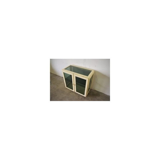 Image 1 of Vintage lacquered wood and glass display cabinet, Italy 1970