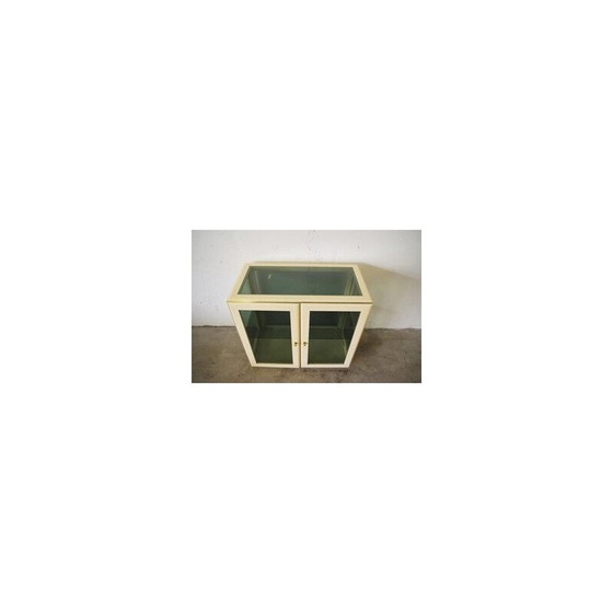 Image 1 of Vintage lacquered wood and glass display cabinet, Italy 1970