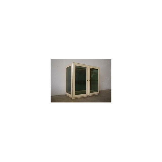 Image 1 of Vintage lacquered wood and glass display cabinet, Italy 1970