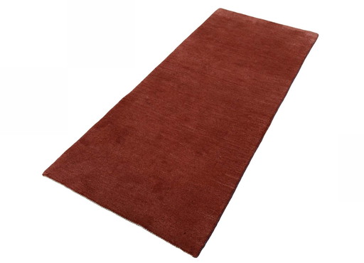 Hand-knotted Gabbeh Loribaft - 191 X 84 Cm - Timeless Elegance In Red