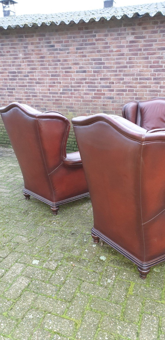 Image 1 of Chesterfield Classic Leather Sofa Set