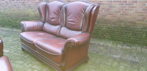 Chesterfield Classic Leather Sofa Set