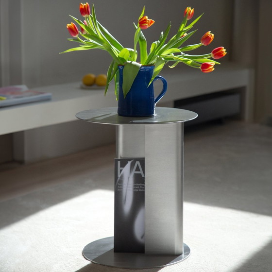 Image 1 of Stainless Steel Side Table With Storage For Books / Magazines