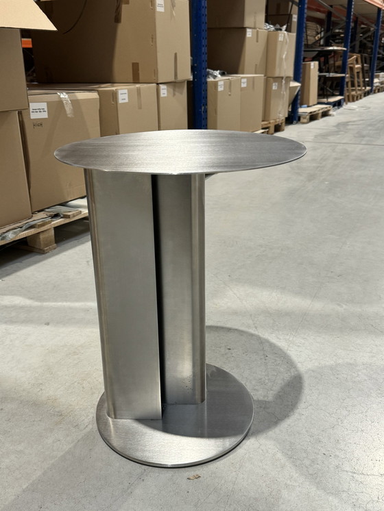 Image 1 of Stainless Steel Side Table With Storage For Books / Magazines