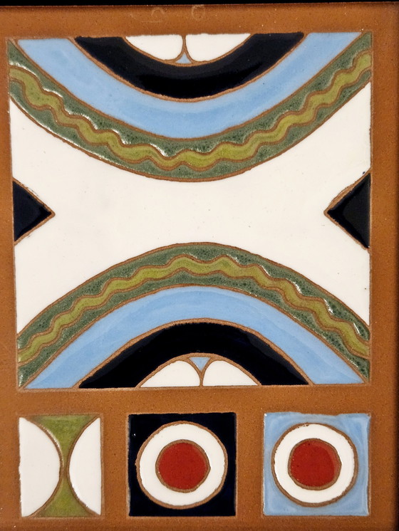 Image 1 of Hand-painted Egyptian Tile Tableau