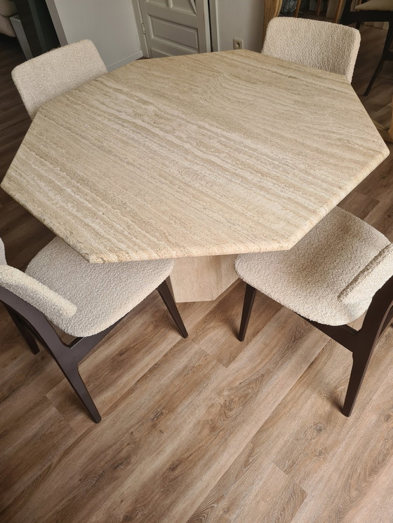 Image 1 of Vintage Traventine Dining Table