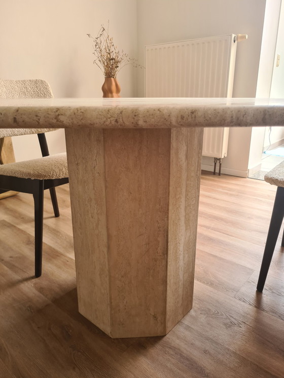 Image 1 of Vintage Traventine Dining Table