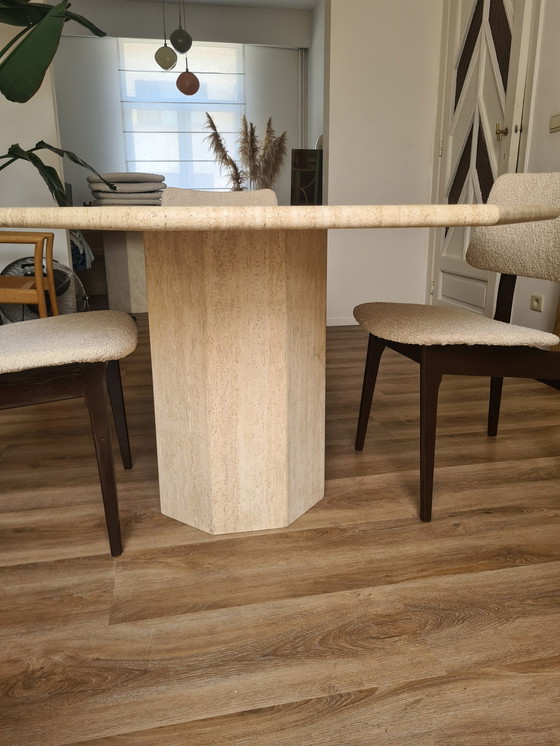 Image 1 of Vintage Traventine Dining Table