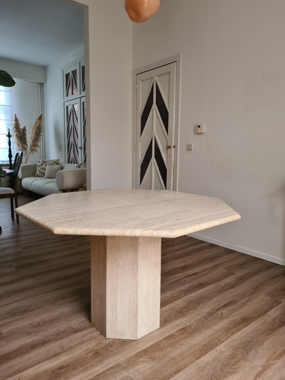 Image 1 of Vintage Traventine Dining Table