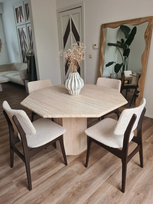 Vintage Traventine Dining Table