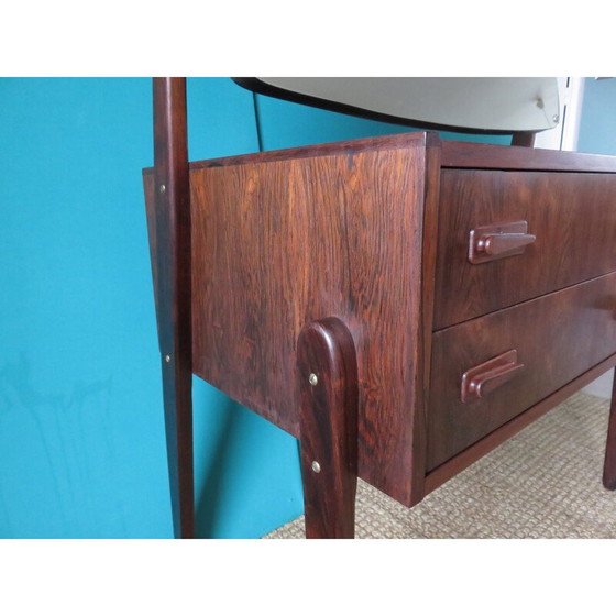 Image 1 of Dressing table with stool, vintage rosewood, Denmark 1960