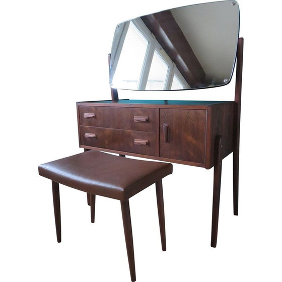 Image 1 of Dressing table with stool, vintage rosewood, Denmark 1960