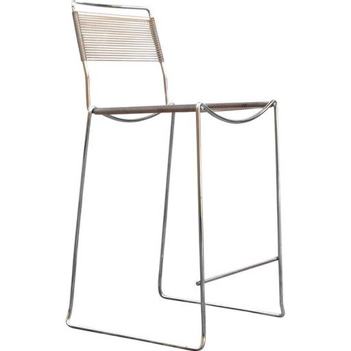 Vintage "Spaghetti" stool in chrome steel and PVC plastic by Giandomenico Belotti for Alias, Italy 1970