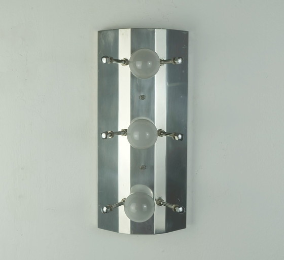 Image 1 of Kinkeldey Mid Century Sconce Crystal Glass And Chrome 6 Glass Prisms 1960S