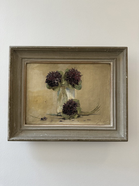 Image 1 of Hortensias painting, Charles Jung, 1900