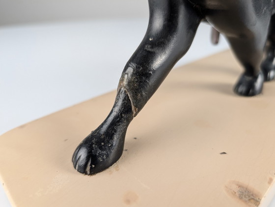 Image 1 of Ariadna y la pantera, escultura Art Déco en madera y latón, década de 1920