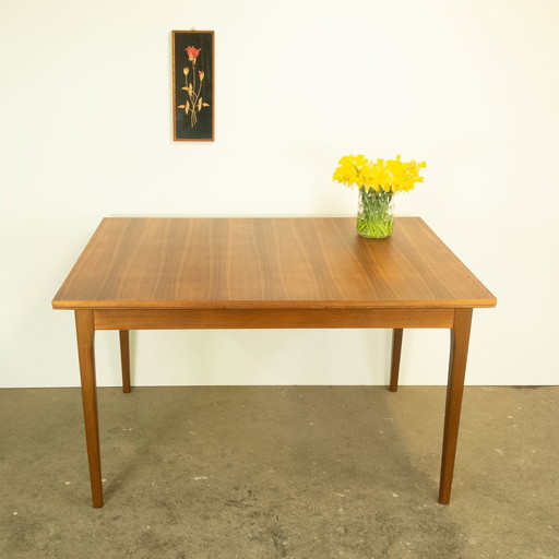 Extendable dining table by Lübke, walnut, beech, 1960s