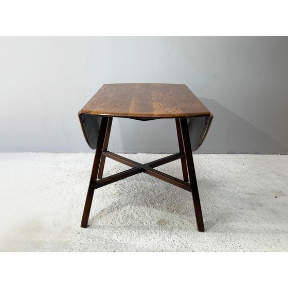 Image 1 of Vintage "Old Colonial 377" drop-leaf table in solid elm and beech by Lucian R Ercolani, 1960
