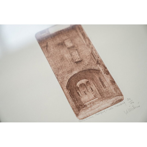 Image 1 of Vintage painting with ash frame and glass, 1980