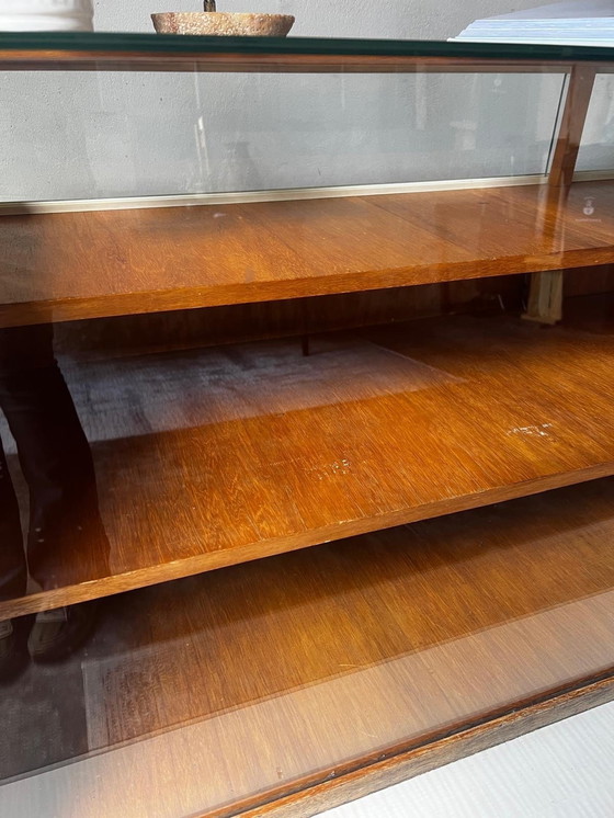 Image 1 of 1950s Counter Layered Display Case With Drawers On Metal Legs