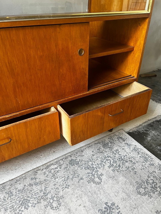 Image 1 of 1950s Counter Layered Display Case With Drawers On Metal Legs