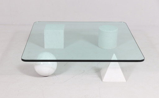  Coffee Table Made of Carrara Marble by Massimo And Lella Vignelli For Casigliani, Model: 'Metafora', Italy, 1980s