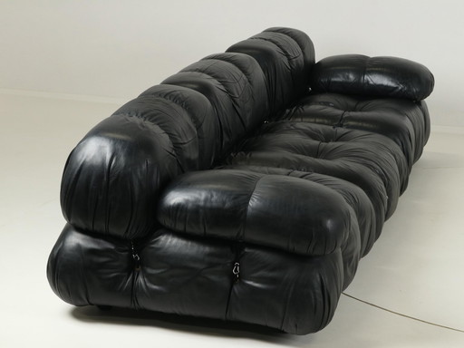 Camaleonda Sofa in Black Leather by Mario Bellini for C&B Italia 1960s