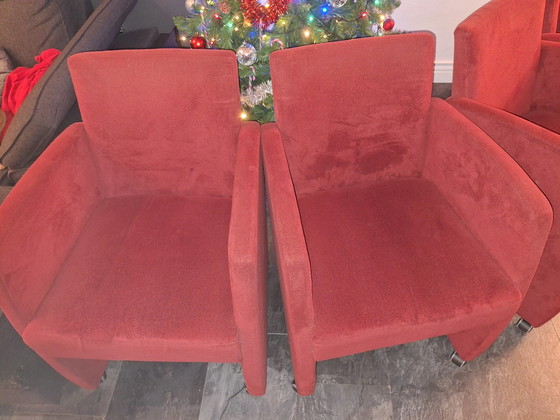 Image 1 of Mobitec Dining Chairs 4X Red