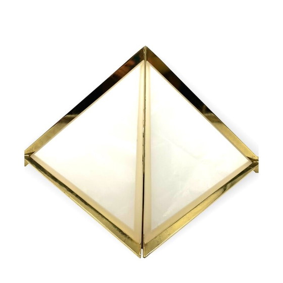 Image 1 of Vintage golden brass Pyramidal table lamp by Christos, Italy 1970