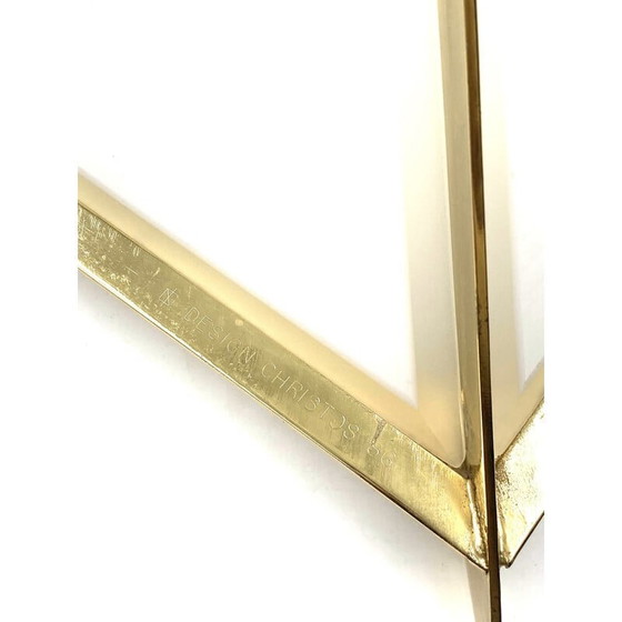 Image 1 of Vintage golden brass Pyramidal table lamp by Christos, Italy 1970