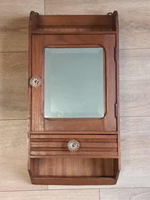 Antique Hanging Cabinet With Mirror