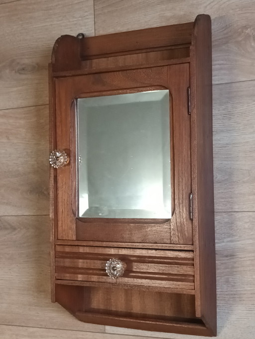 Antique Hanging Cabinet With Mirror