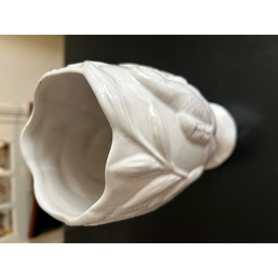 Image 1 of Vaso vintage in terracotta bianca a forma di pappagallo, 1970