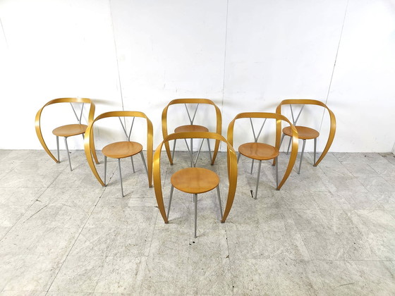 Image 1 of 6x Chaises de salle à manger Revers par Andrea Branzi pour Cassina